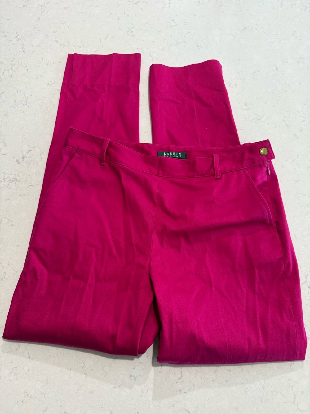 Ralph Lauren Hot Pink Straight-Leg Pants